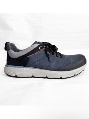 Samuel Hubbard Camino Walker Men 10 W Navy Blue Nubuck Leather Memory Foam Sneak